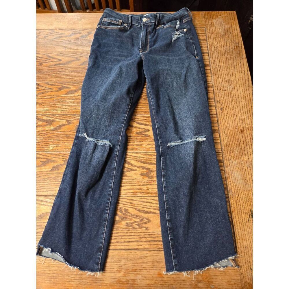 GOOD AMERICAN Always Fits Good Legs Straight Leg Jeans/Indigo 691 Sz 6-12 - Picture 2 of 5